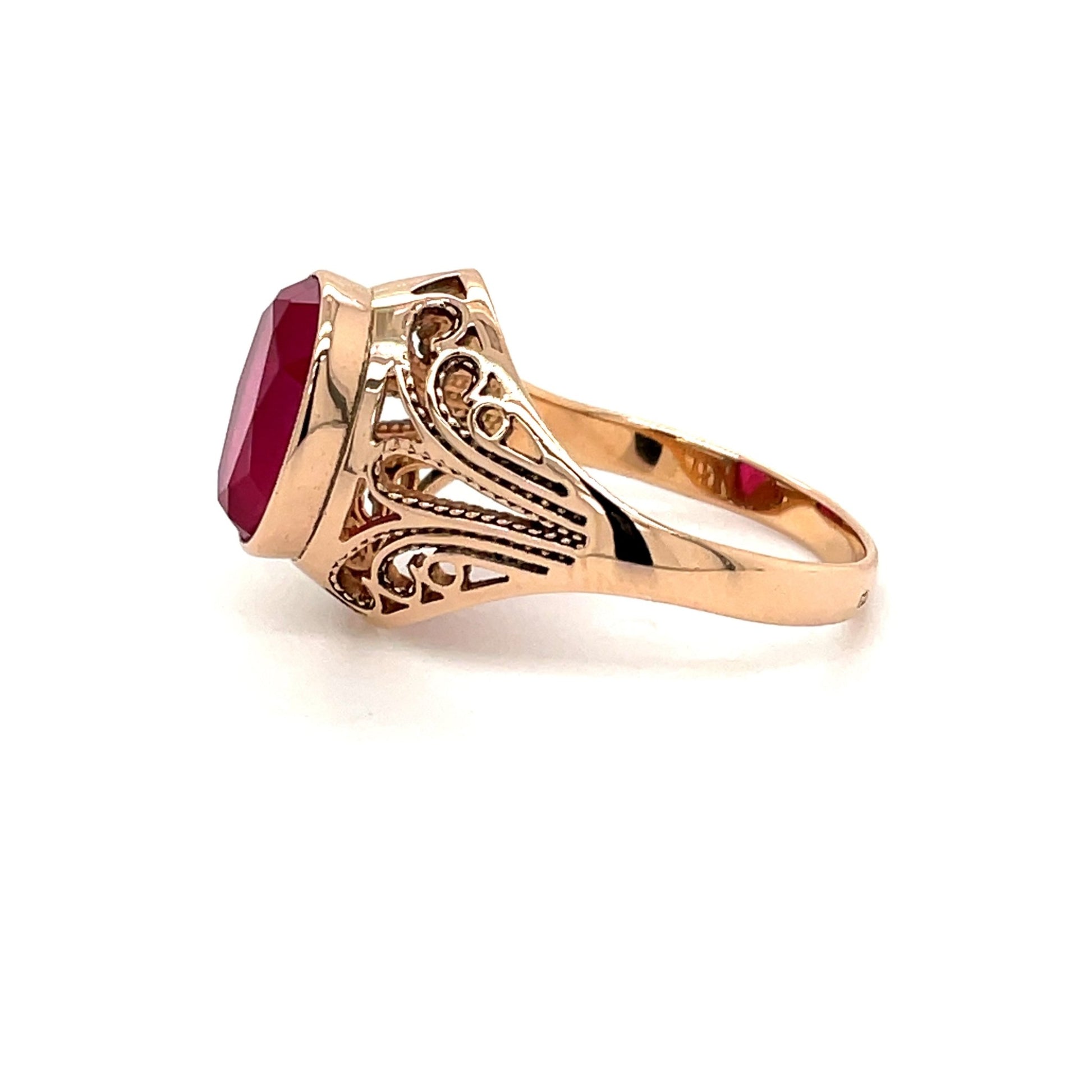 Ring mit synthetischen Rubin mind. 5,0g in Gold 585 - JUWEL1