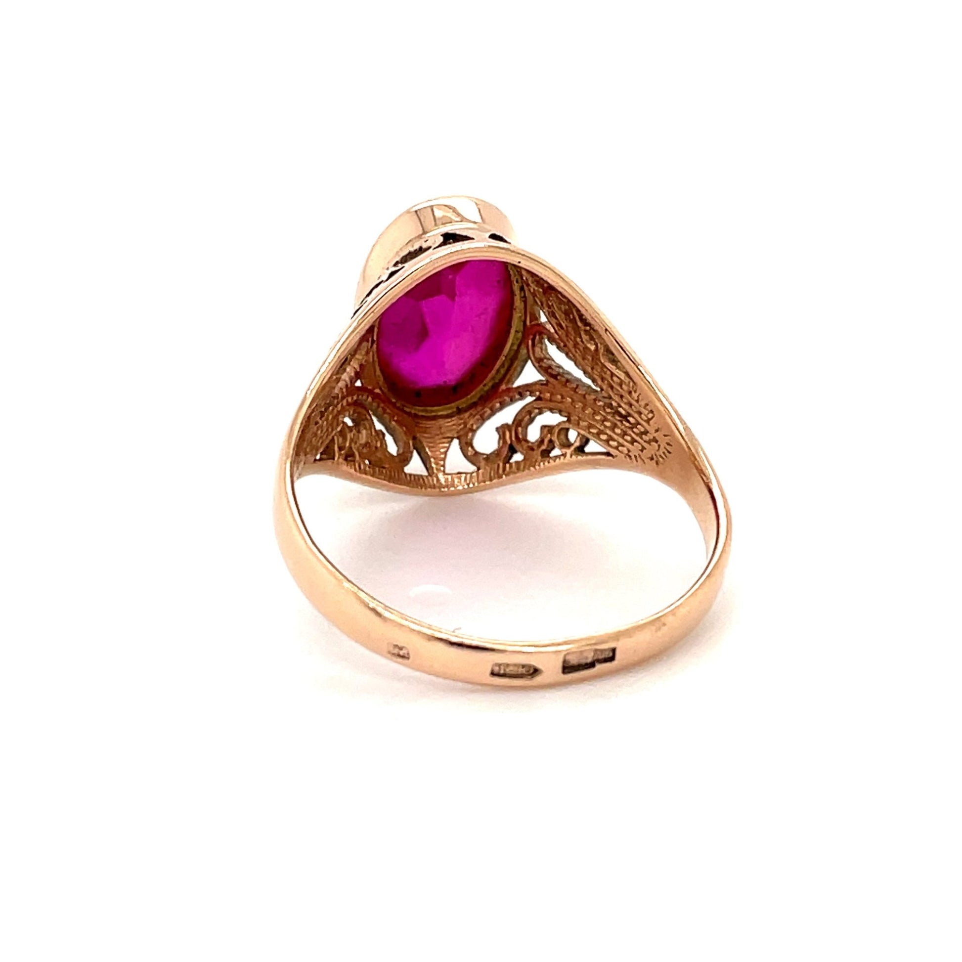 Ring mit synthetischen Rubin mind. 5,0g in Gold 585 - JUWEL1