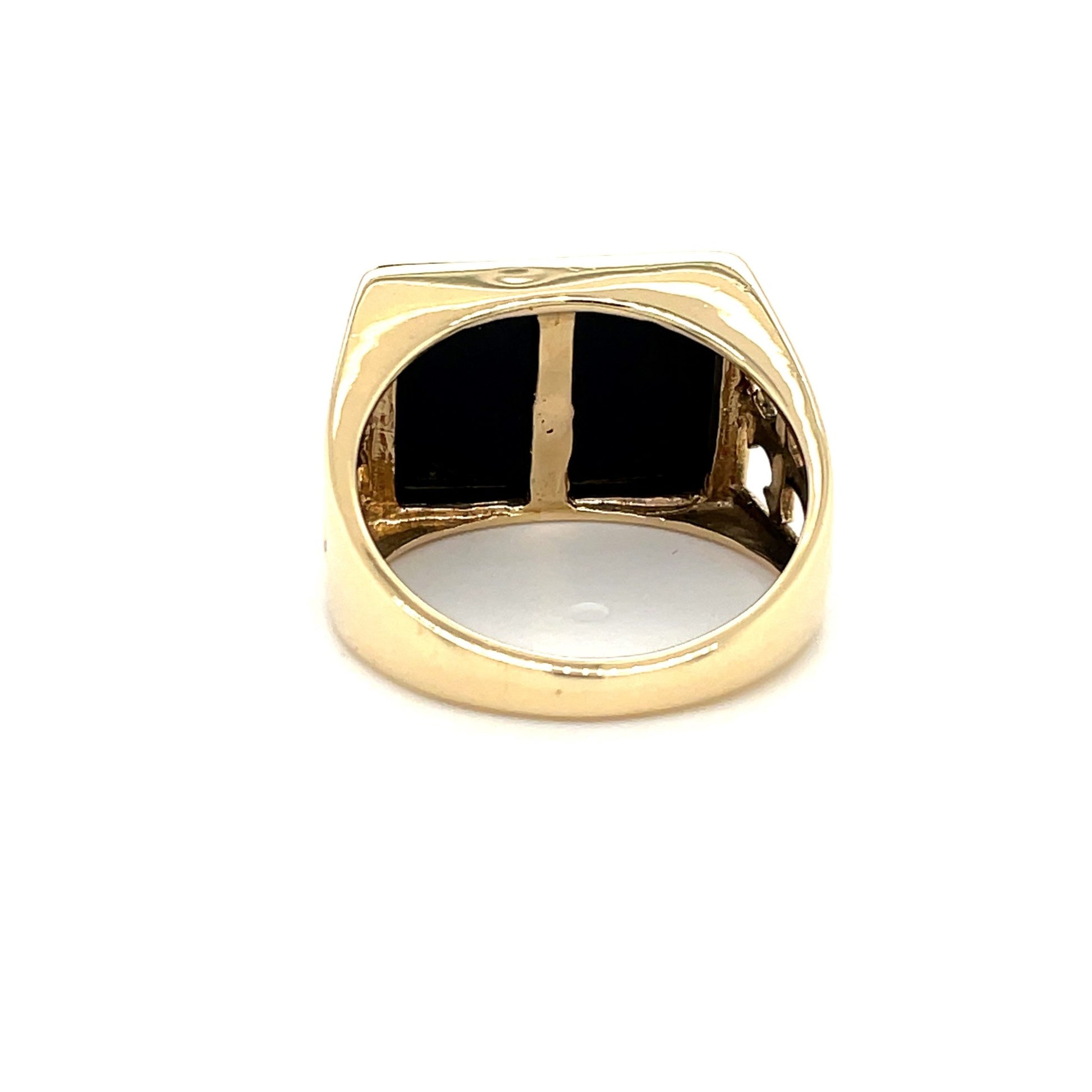 Ring mit Totenkopf & Diamant & Onyx mind. 8,3g in Gold 333 - JUWEL1