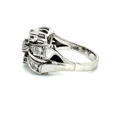 Ring Schleife mit 19 Diamanten ca. 0,22ct Gold 585 - JUWEL1