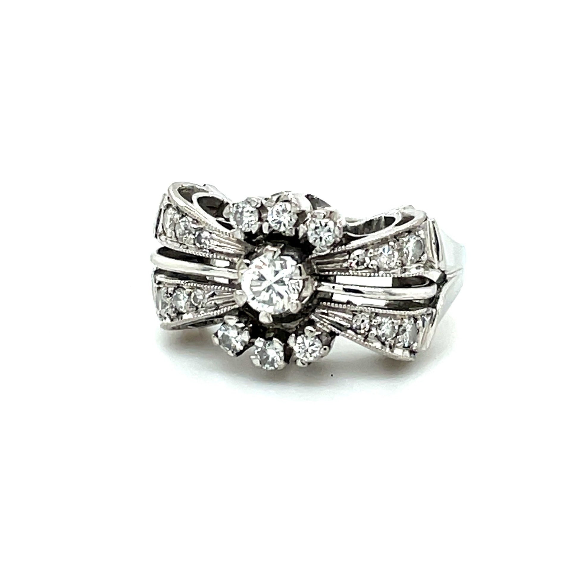 Ring Schleife mit 19 Diamanten ca. 0,22ct Gold 585 - JUWEL1