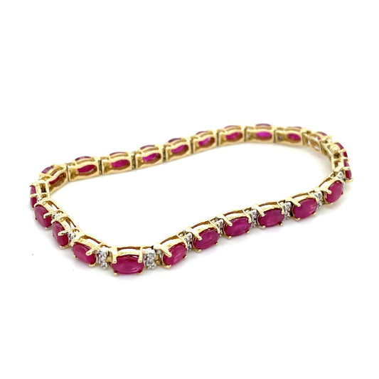 Rubin Armband mit Diamanten in Gold 585 - JUWEL1