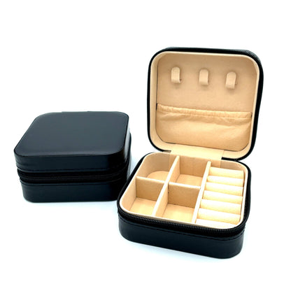 Schmucketui in Schwarz veganes Leder - JUWEL1
